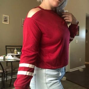 Cold Shoulder Crop Shirt